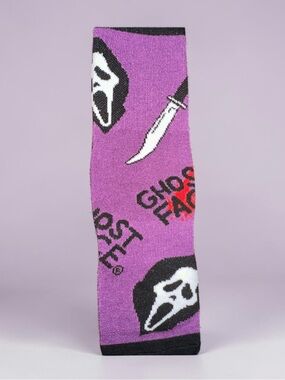 Ghost Face Purple Quarter crew socks